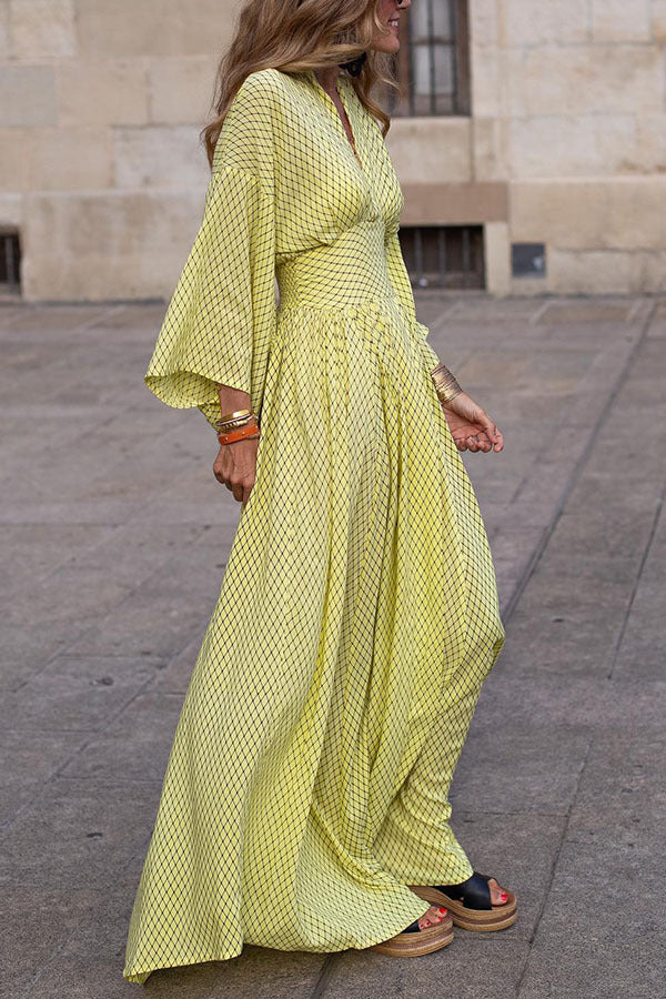 Sol - Robe maxi longue avec manches amples et coupe confortable