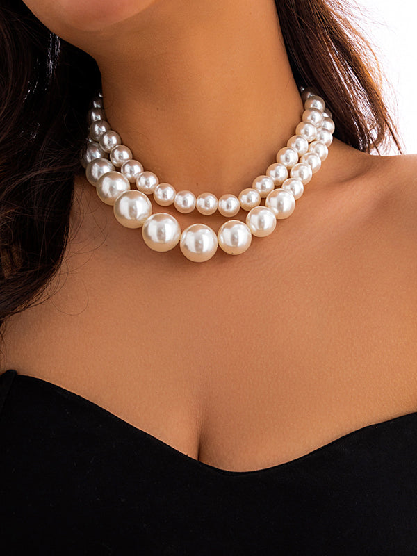 Collier délicat en perles, accessoires pour colliers, deux pièces