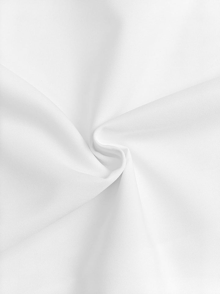 Robe chemise ample à manches longues, à col revers, couleur unie