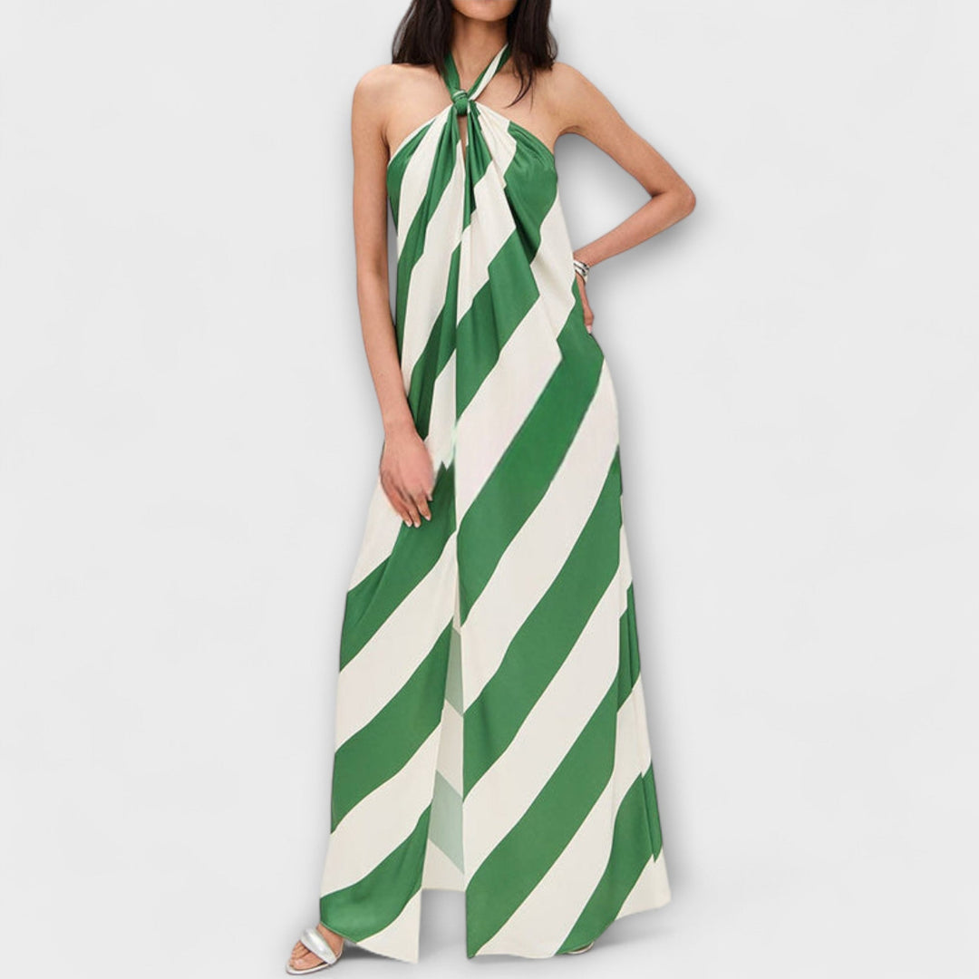 Marlowe - Robe maxi dos nu à motif rayé