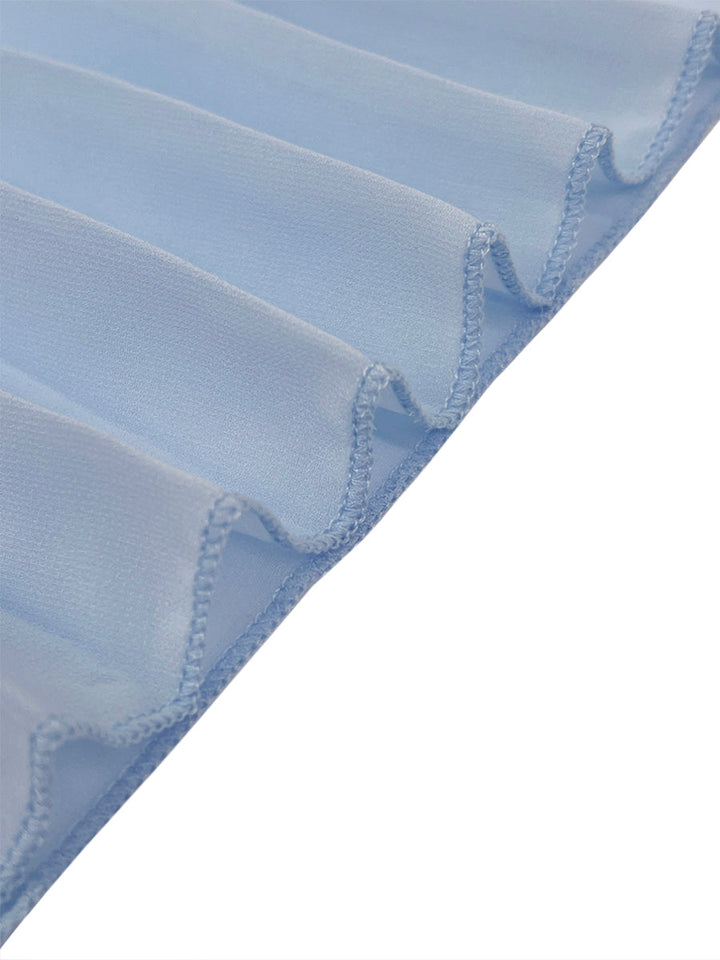 Robe de soirée longue plissée sans manches, en gaze, à empiècements, à col bateau, couleur unie