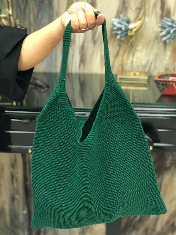 Sacs de couleur unie Sac à main tissé