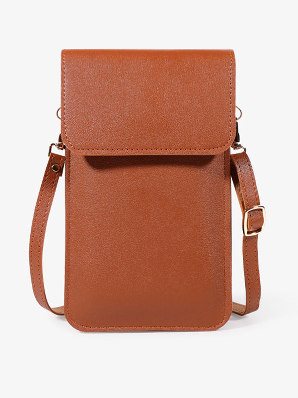 Sac à bandoulière en PU simple de couleur unie