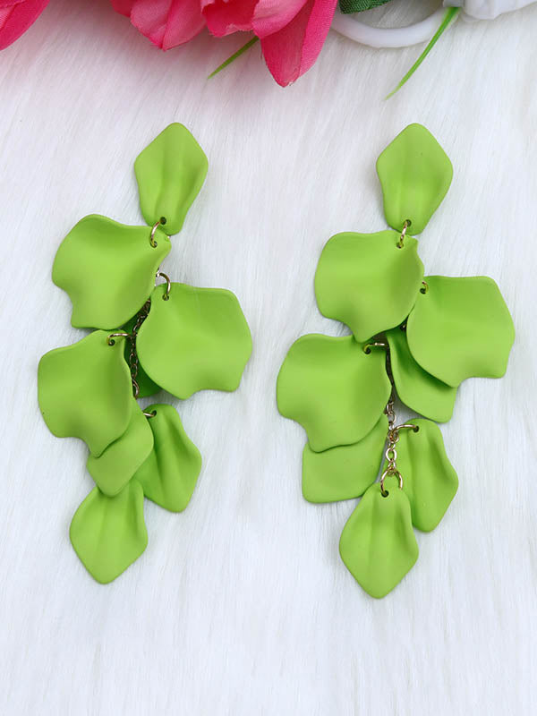 Boucles d'oreilles à chaîne, en forme de fleur