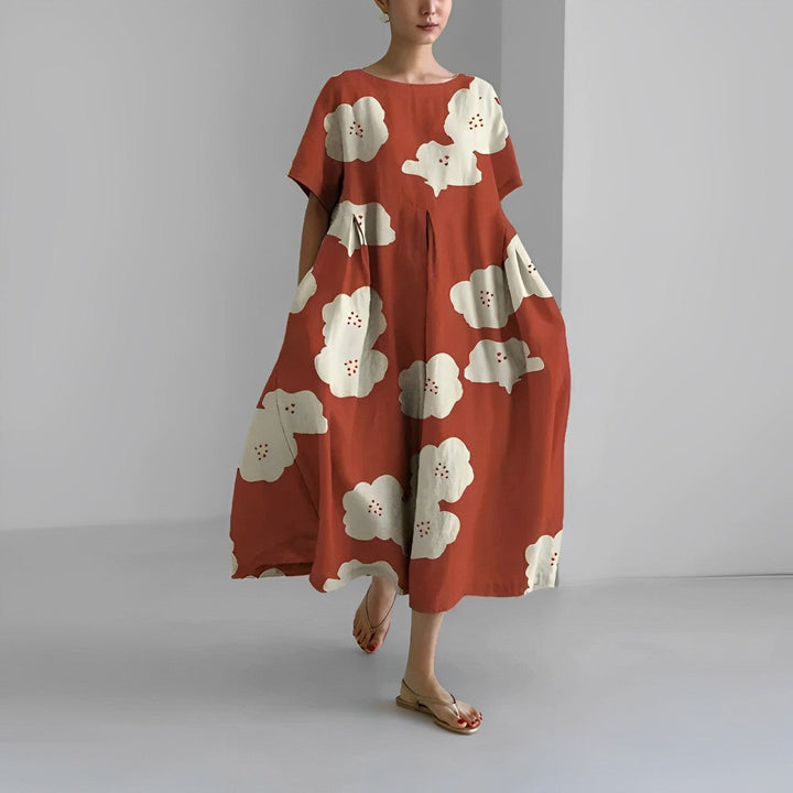 Daisy - Robe maxi rétro inspirée avec des volants élégants