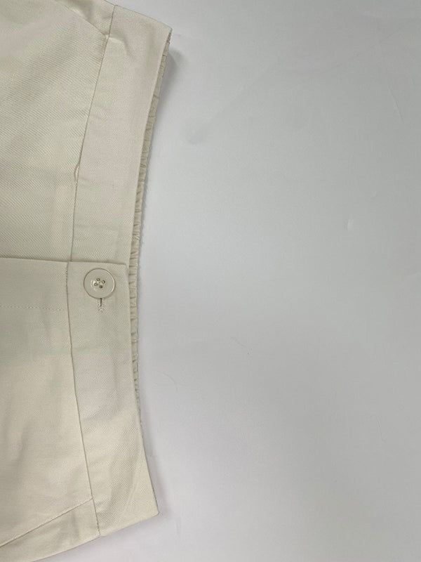 Pantalon ample taille haute, couleur unie
