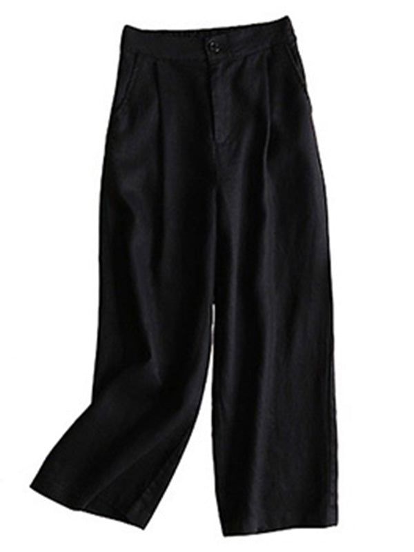 Pantalon ample décontracté à jambes larges de grande taille, ligne 5 couleurs