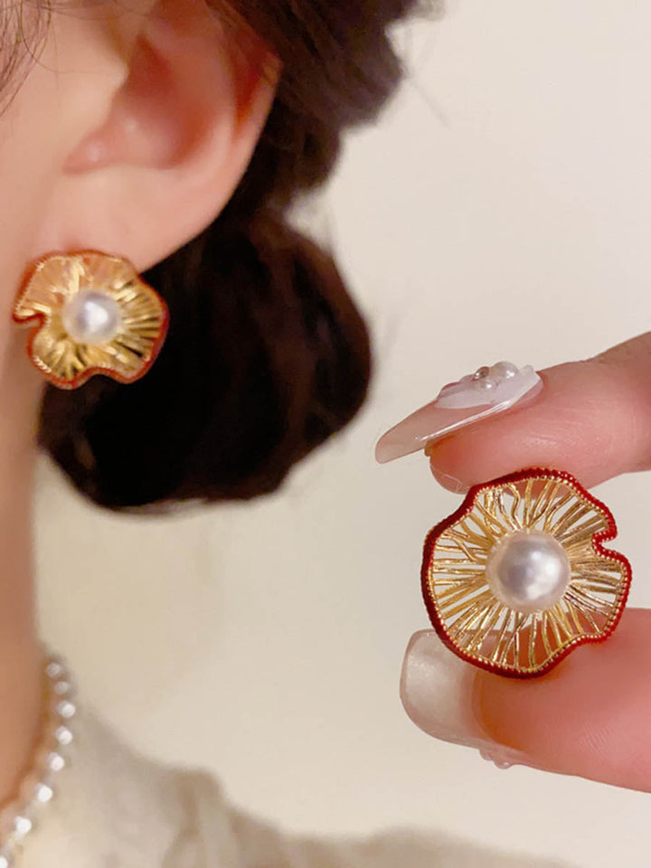 Boucles d'oreilles géométriques en forme de fleur