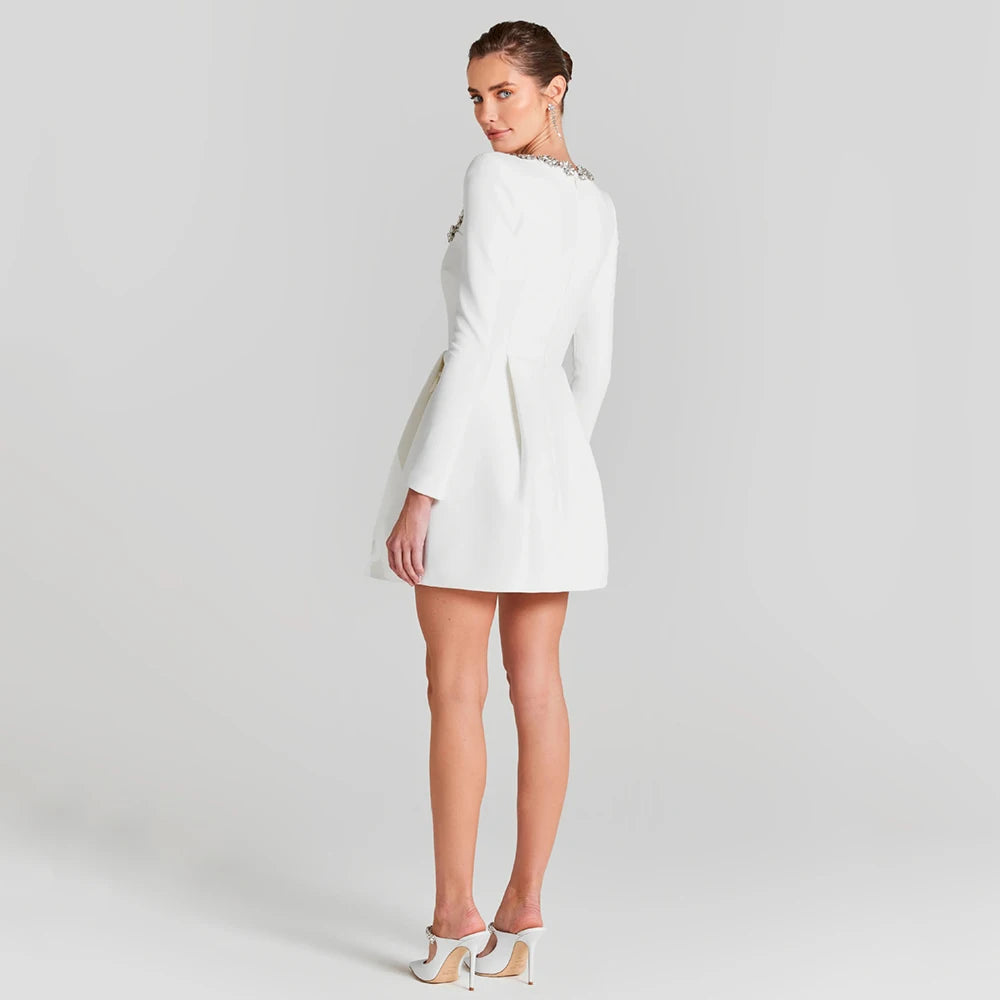 Larissa - Robe mini en velours avec manches longues