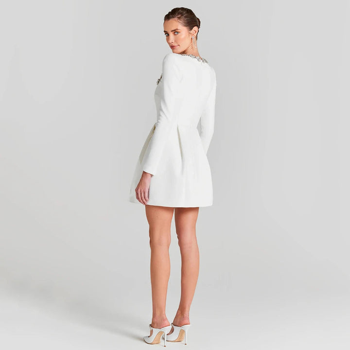 Larissa - Robe mini en velours avec manches longues