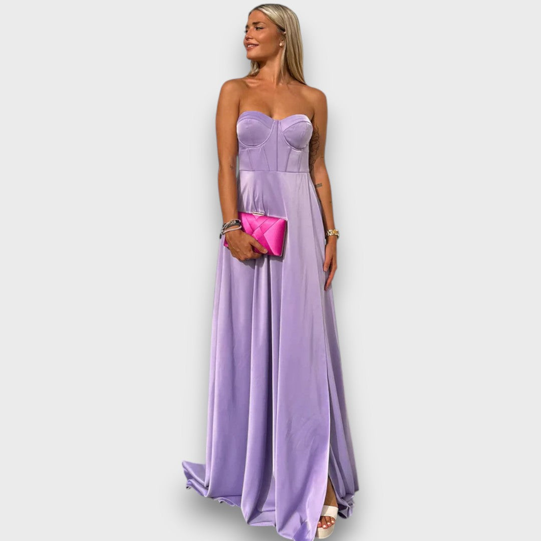 Victoria – Robe de soirée sans épaules avec lacets au dos