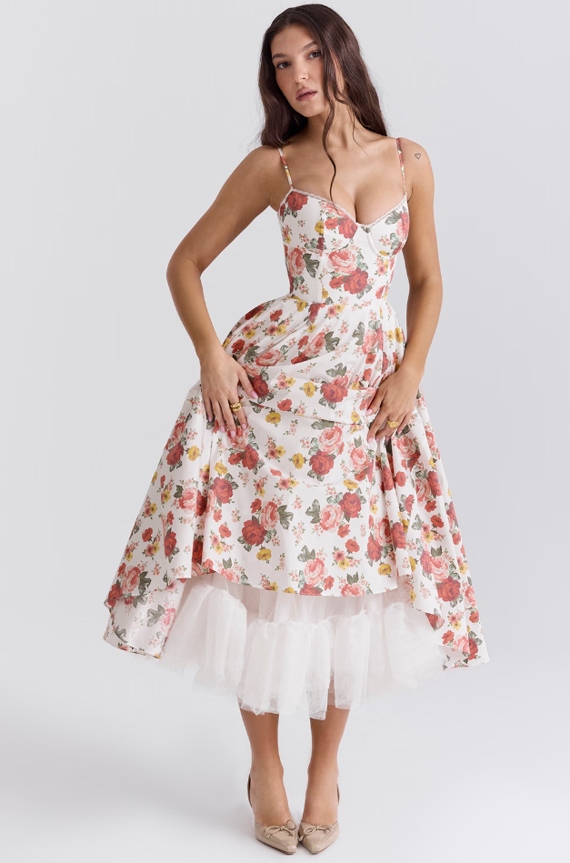 Luce - Robe midi en tulle satin