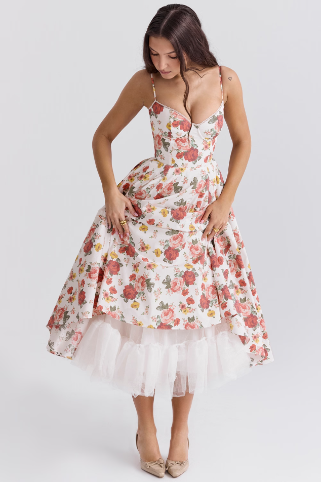 Luce - Robe midi en tulle satin
