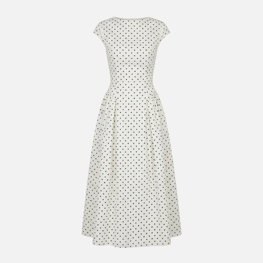 Ida | Robe Midi A-Ligne à Pois – A-Ligne Polka Dot Midi