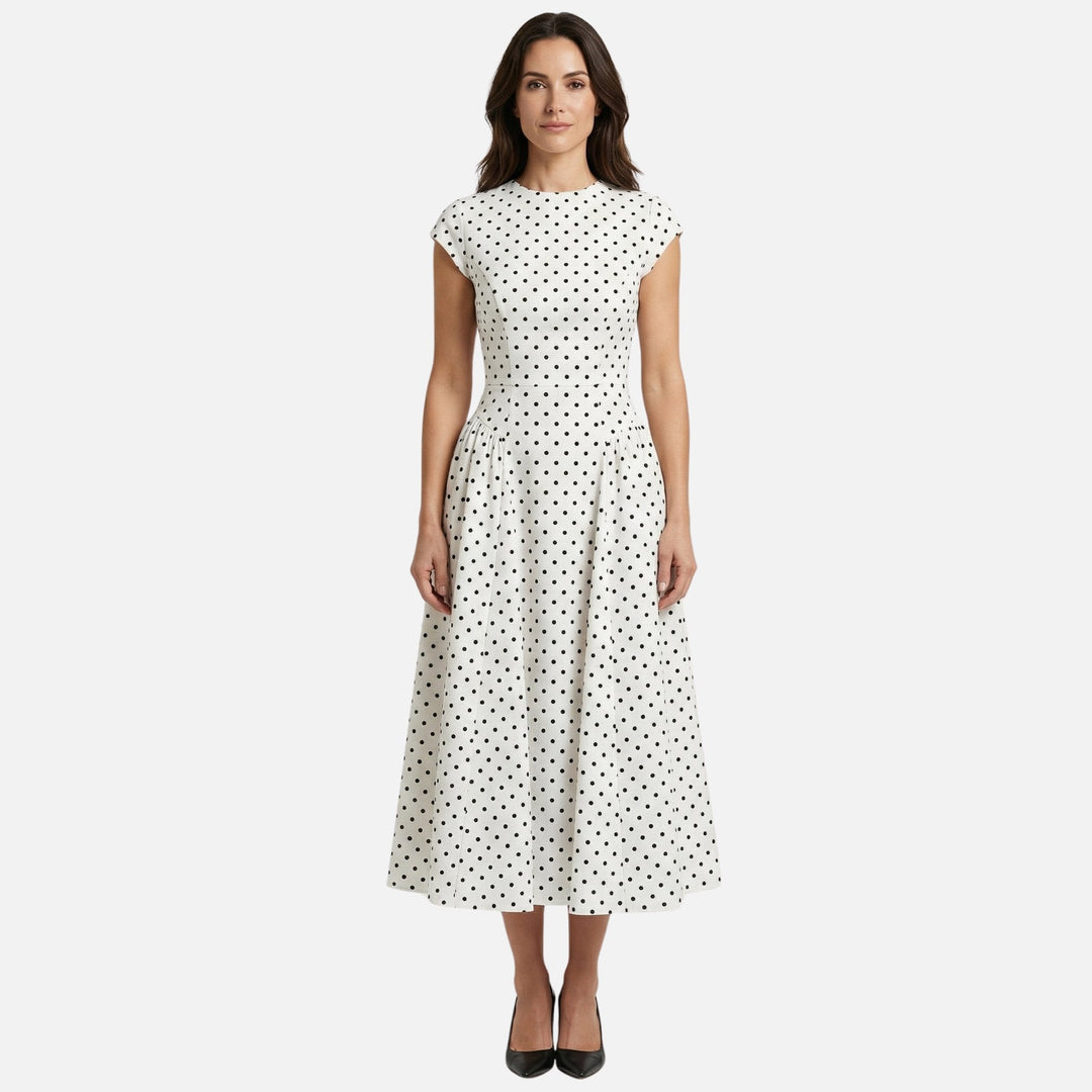 Ida | Robe Midi A-Ligne à Pois – A-Ligne Polka Dot Midi