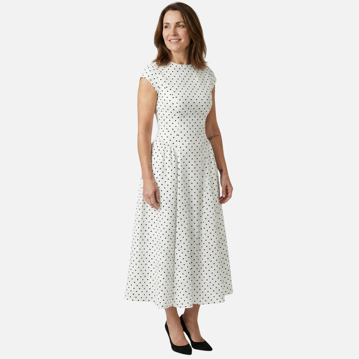 Ida | Robe Midi A-Ligne à Pois – A-Ligne Polka Dot Midi