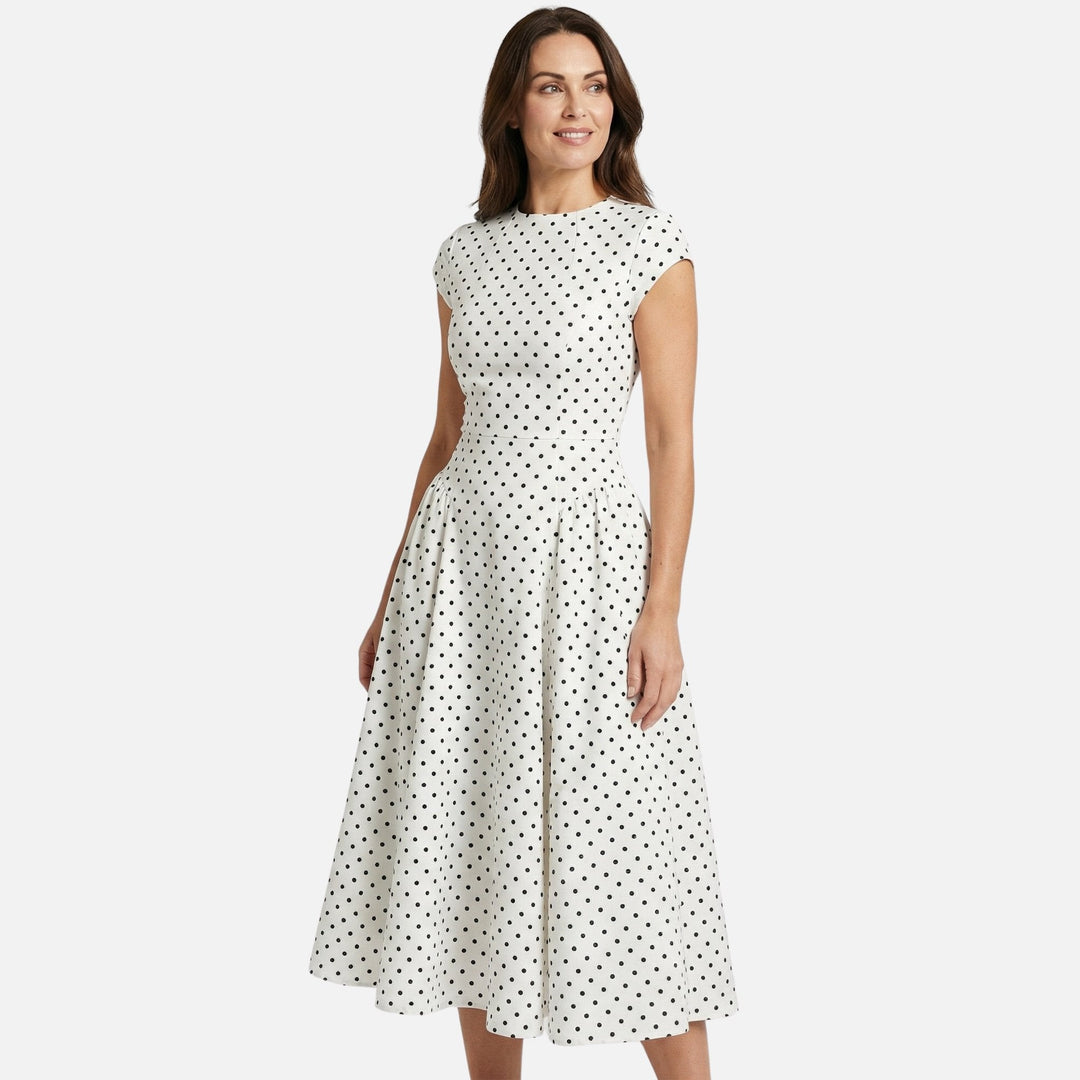Ida | Robe Midi A-Ligne à Pois – A-Ligne Polka Dot Midi