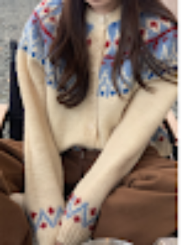 Cardigan en tricot Fair-Isle confortable et décontracté pour femmes