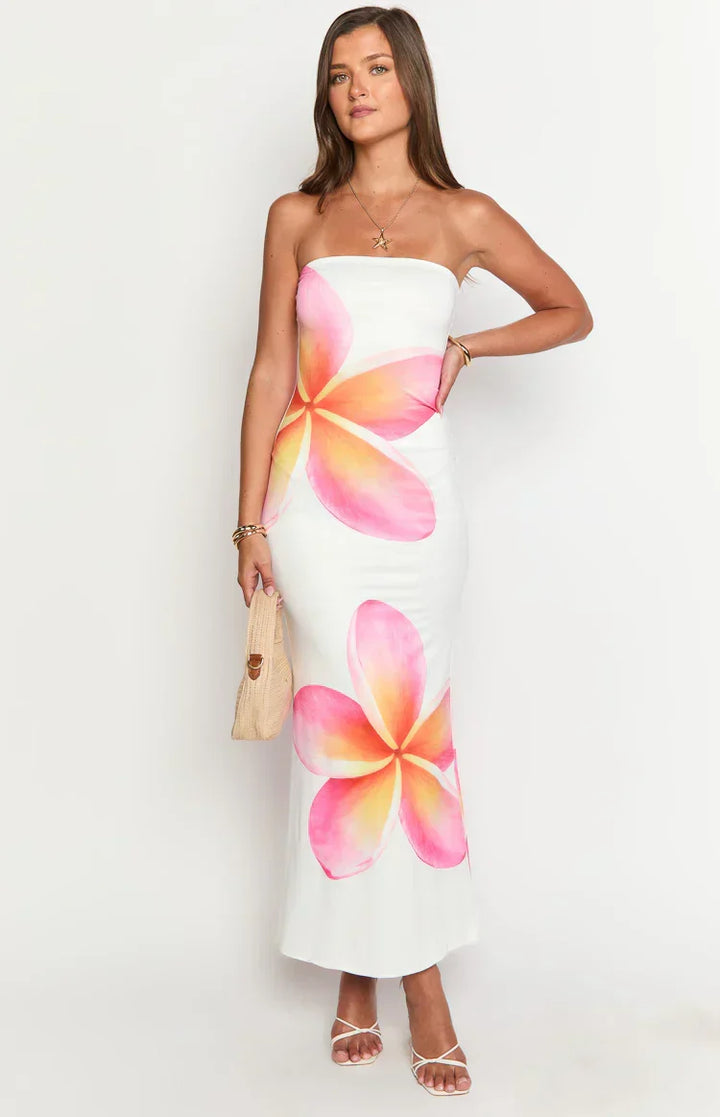 Arizona - Robe maxi en dentelle florale en mesh