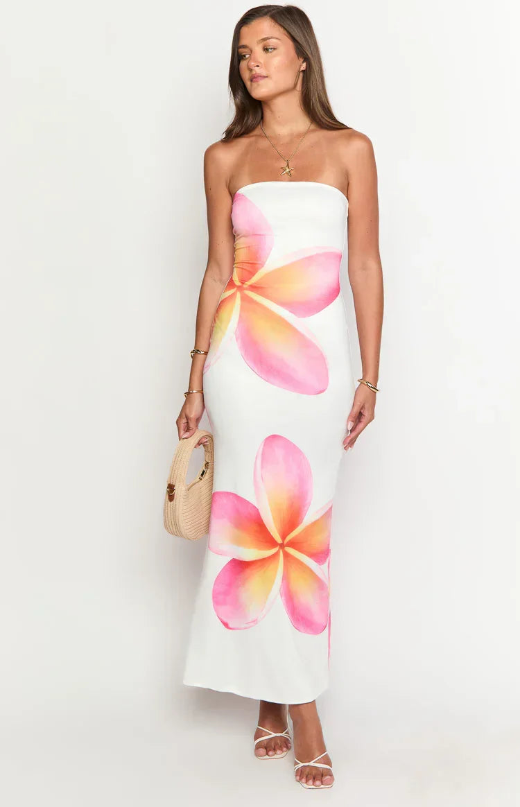 Arizona - Robe maxi en dentelle florale en mesh