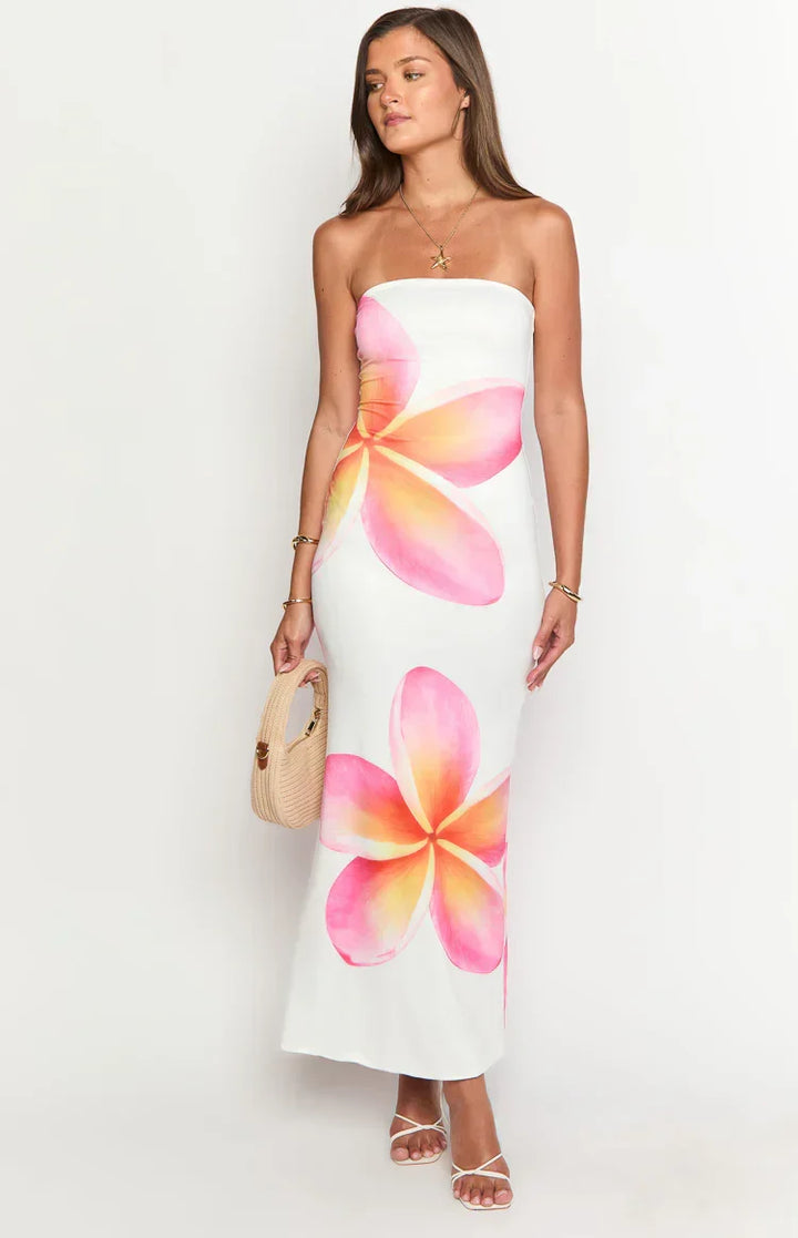 Arizona - Robe maxi en dentelle florale en mesh
