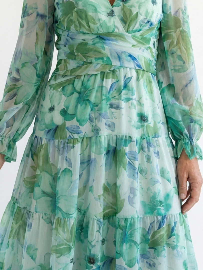 Althea | Robe maxi à manches longues avec motif floral