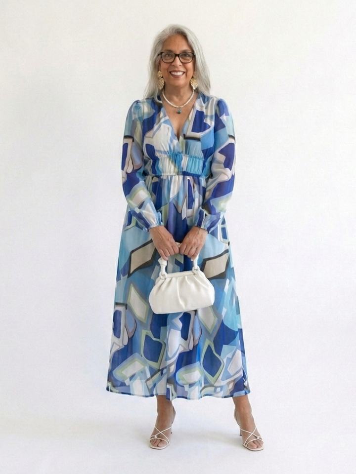 Althea | Robe maxi à manches longues avec motif floral