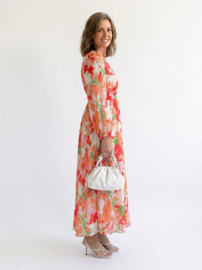 Althea | Robe maxi à manches longues avec motif floral