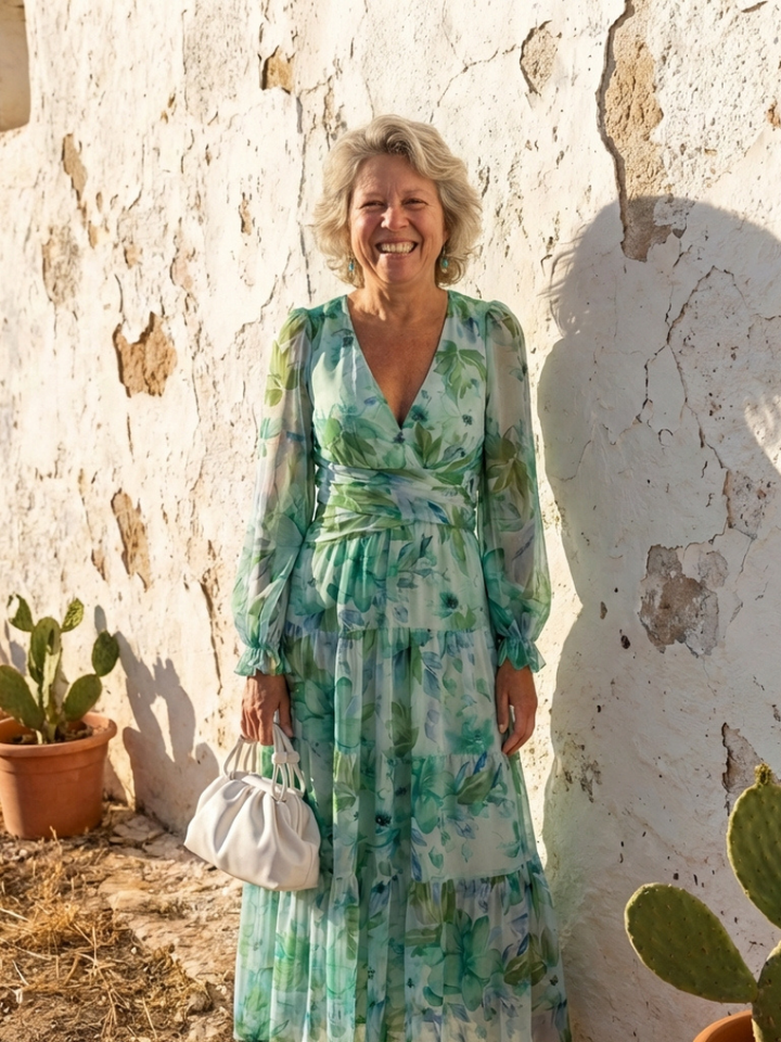Althea | Robe maxi à manches longues avec motif floral