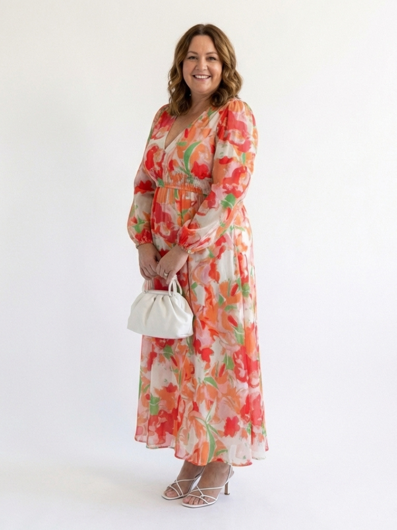 Althea | Robe maxi à manches longues avec motif floral