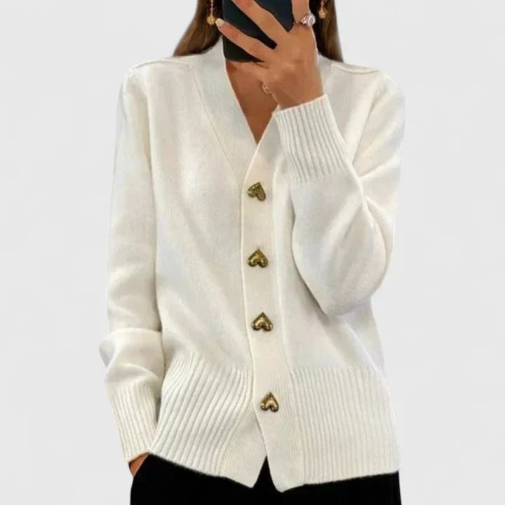 Kathrin | Veste en tricot pour femmes avec boutons confortables