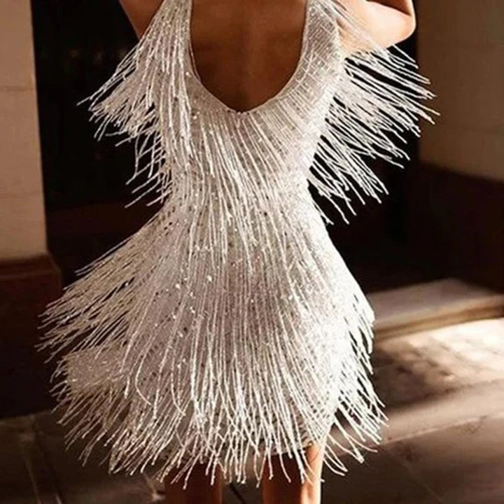 Andrea | Robe Mini Moderne avec Franges