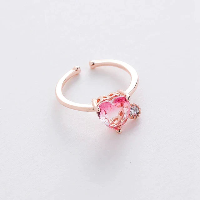 Bague d'amour réglable avec cristaux