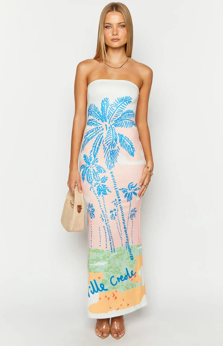 Arizona - Robe maxi en dentelle florale en mesh