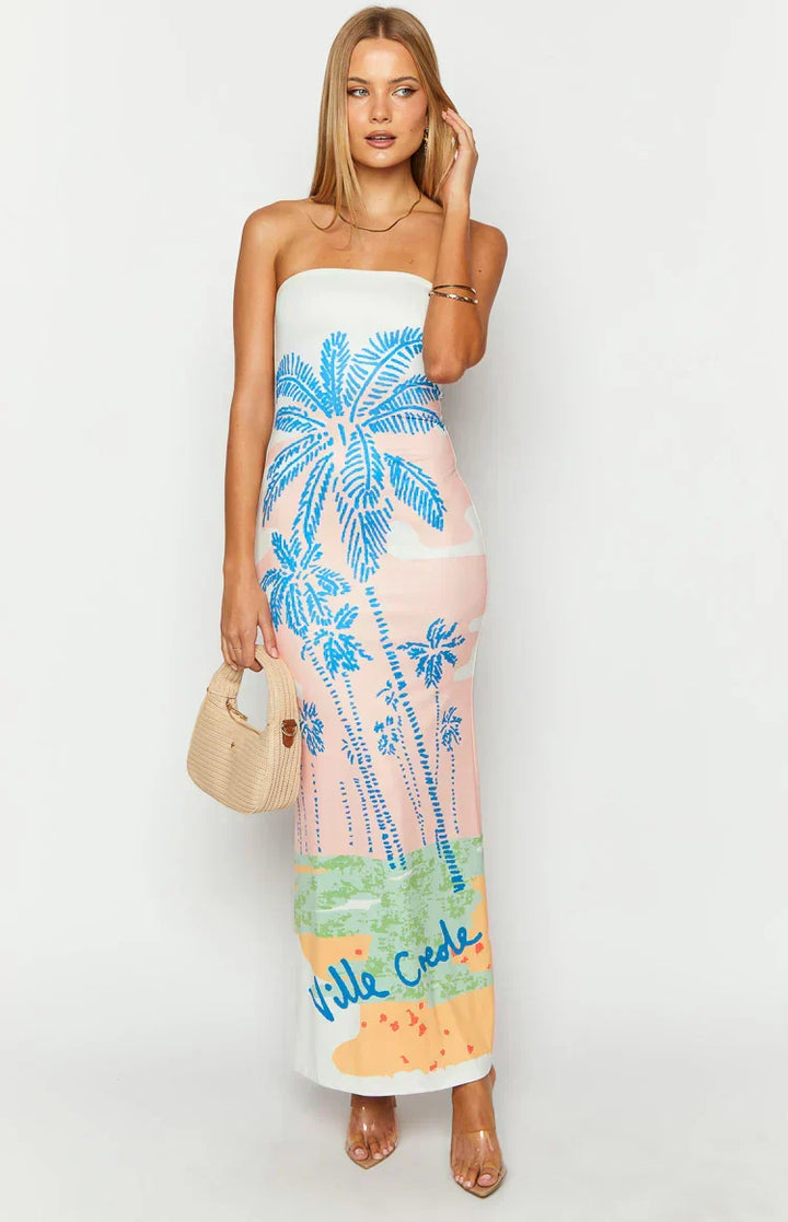 Arizona - Robe maxi en dentelle florale en mesh