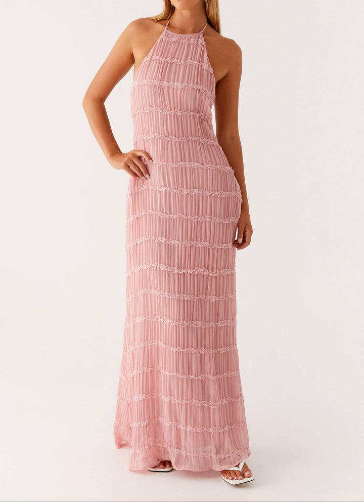 Juliana | Robe Maxi Transparente à Encolure Dégagée