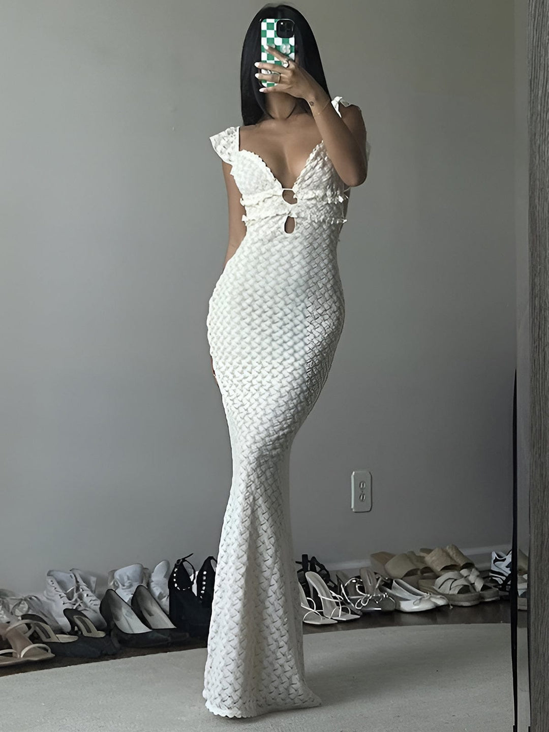 Robe de soirée maxi texturée pour femmes