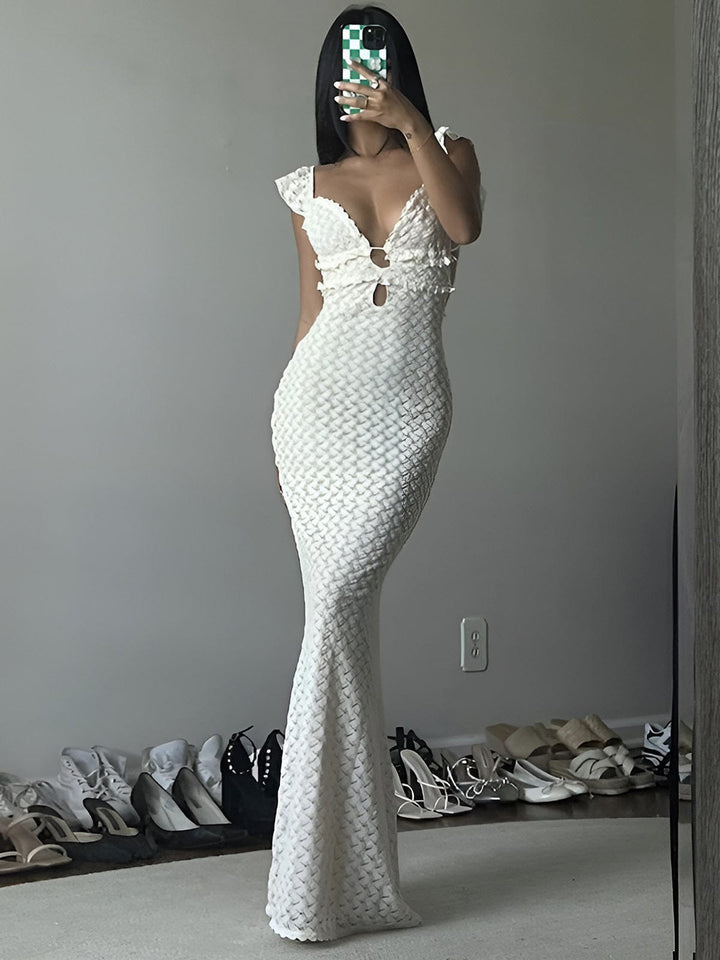 Robe de soirée maxi texturée pour femmes