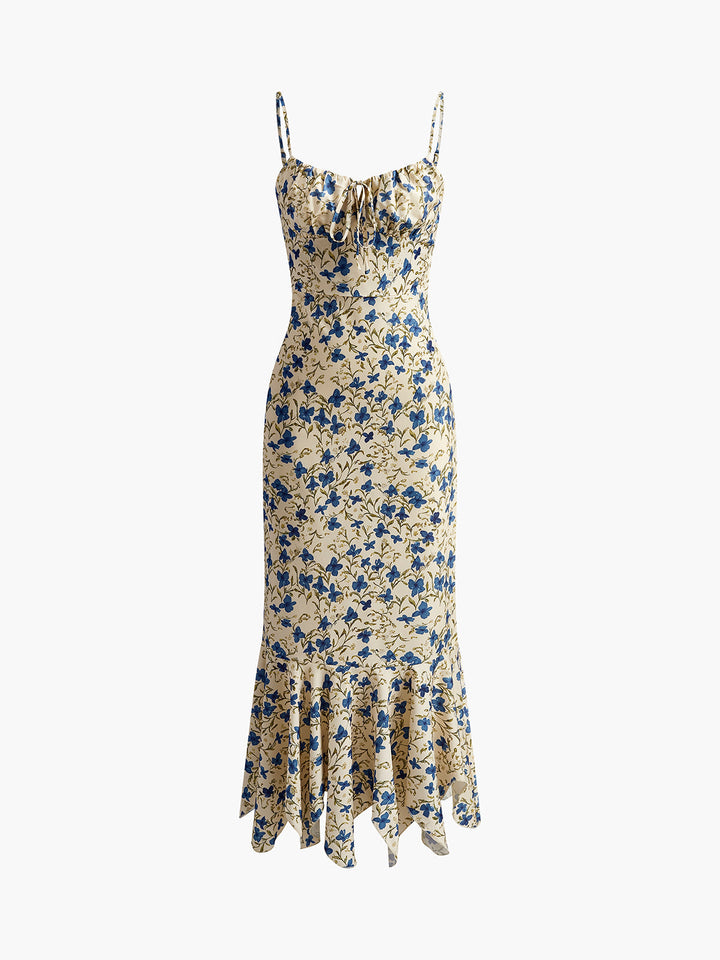 Adriana - Robe maxi femme avec imprimé floral et détail à nouer