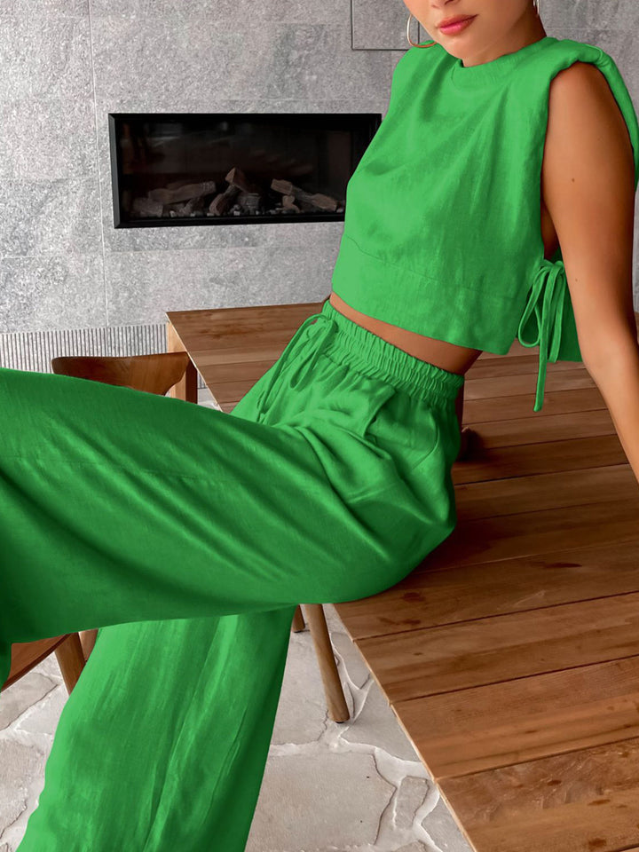 Livia | Ensemble Pantalon Large Femme Look Lin