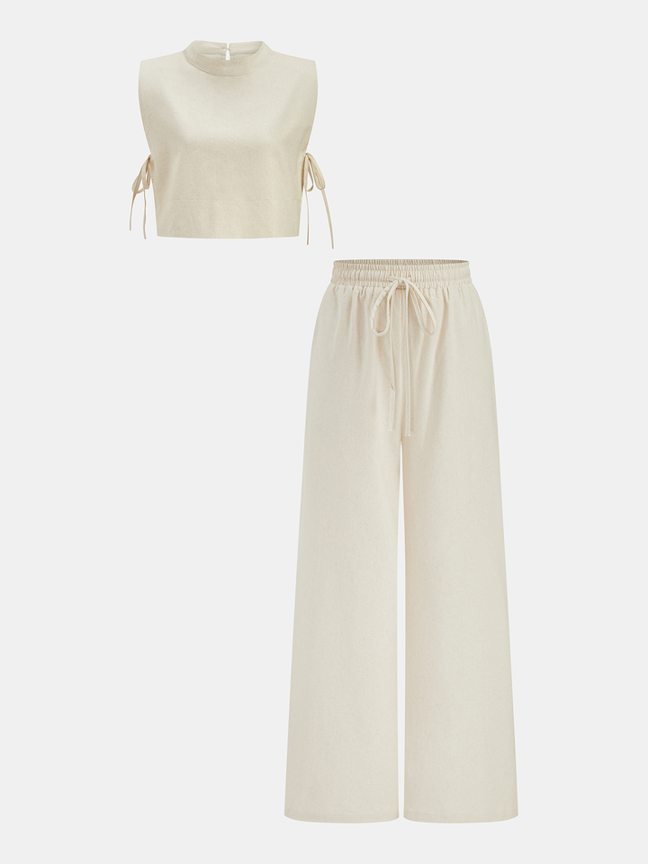 Livia | Ensemble Pantalon Large Femme Look Lin