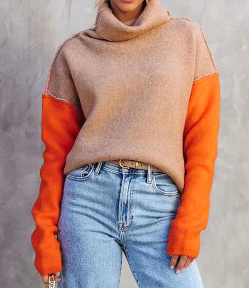 Pull à col roulé pour femmes en coloris bloc | Confortable