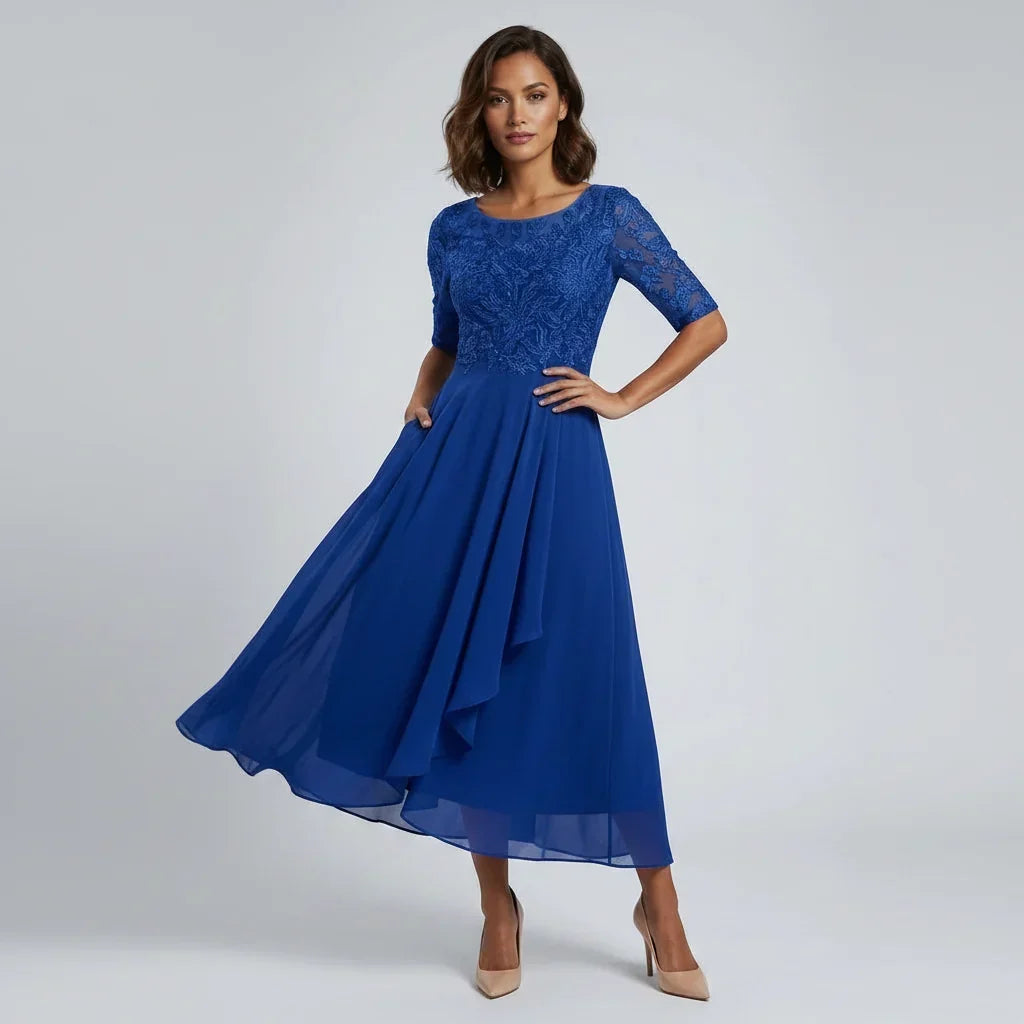 Ella | Robe Midi Festive en Dentelle pour Femmes