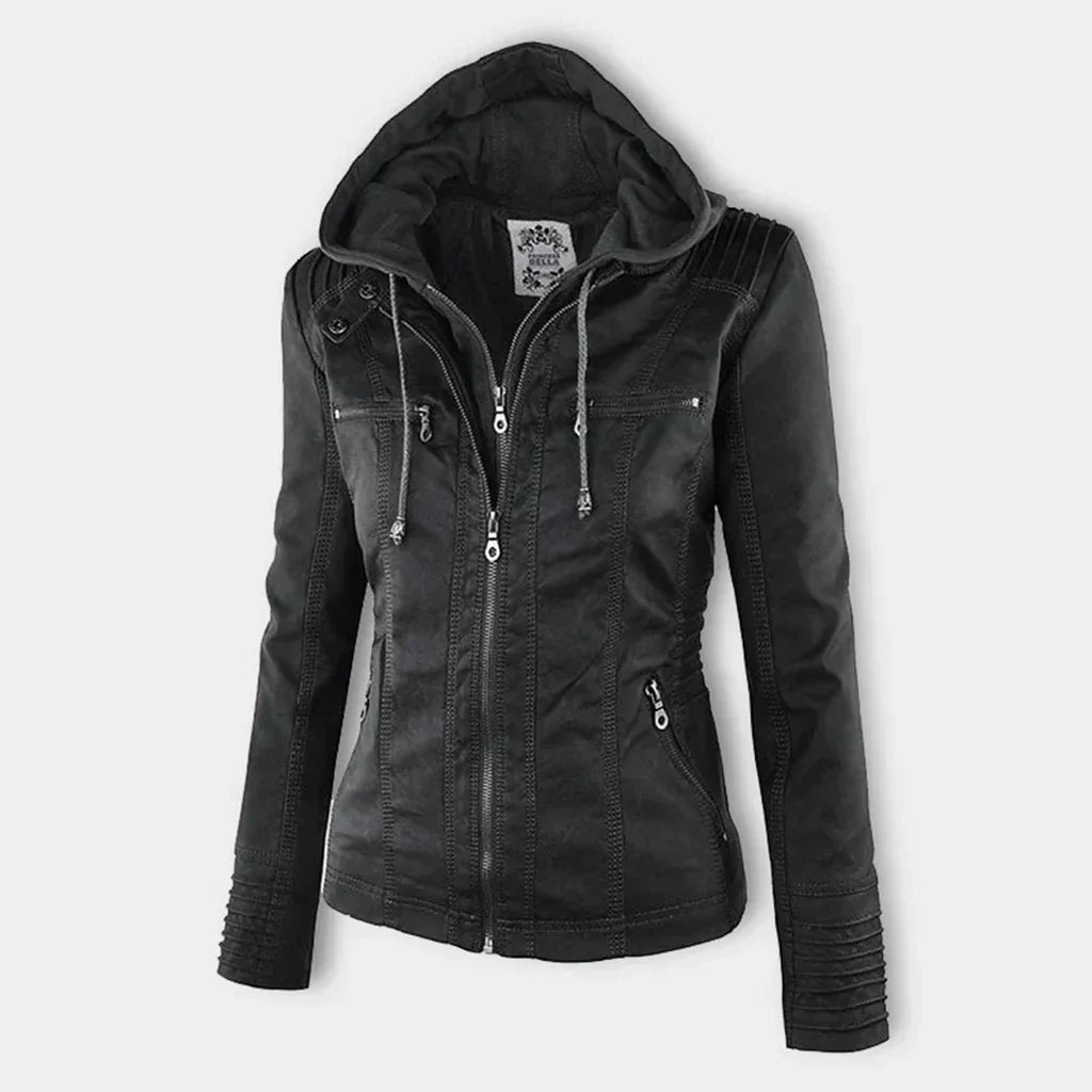 Wolff - veste en cuir pour femmes avec capuche