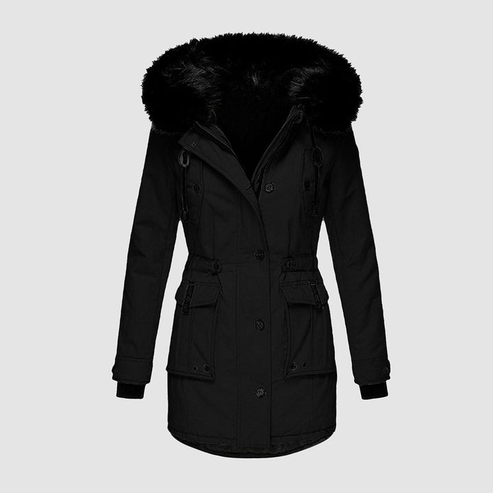 Veste d'hiver Femme Doublée Avec Capuche | Veste à Fermeture Éclair Avec Poches
