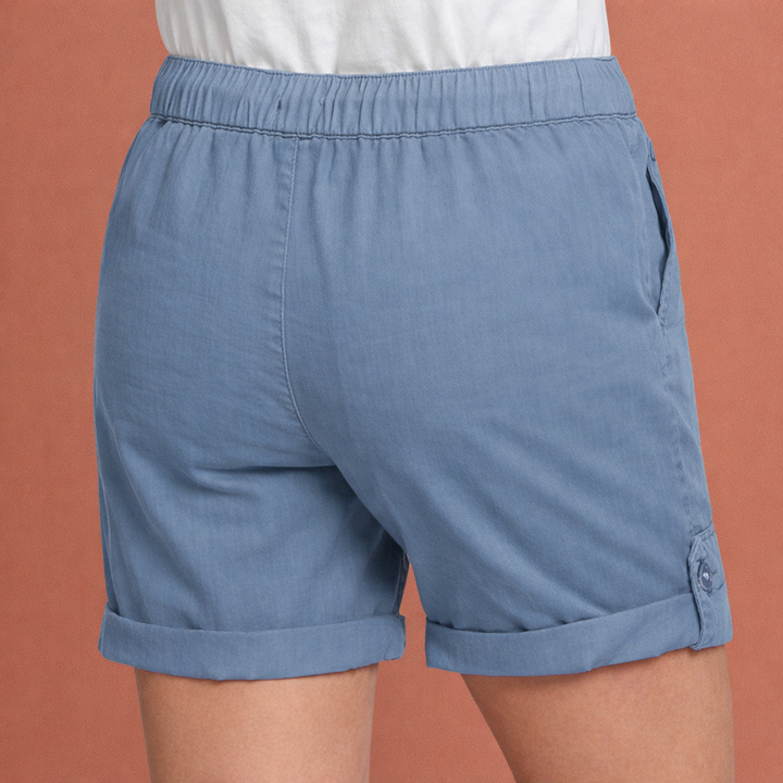 Shorts décontractés pour femmes avec cordon de serrage et ourlet retourné | Zelina