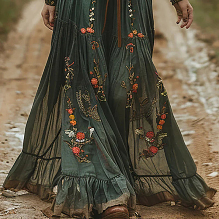Robe maxi à fleurs bohémienne pour femmes – Robe d'été élégante