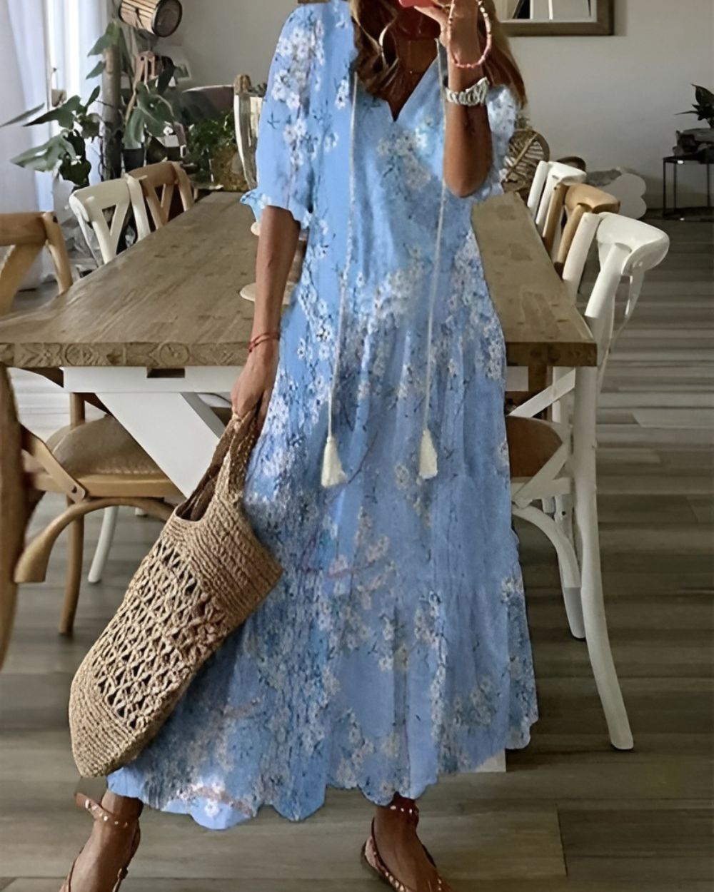 Robe maxi Boho pour femmes – Robe d'été élégante avec coupe fluide