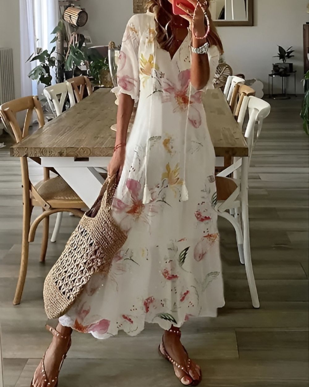 Robe maxi Boho pour femmes – Robe d'été élégante avec coupe fluide