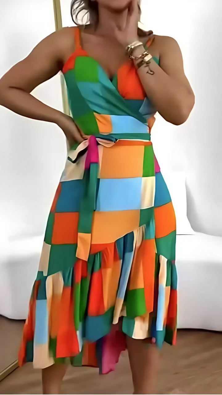 Britte | Robe tunique aérienne avec impression de vacances